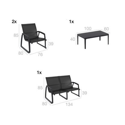 Pacific Lounge Set With Arms - Image 2